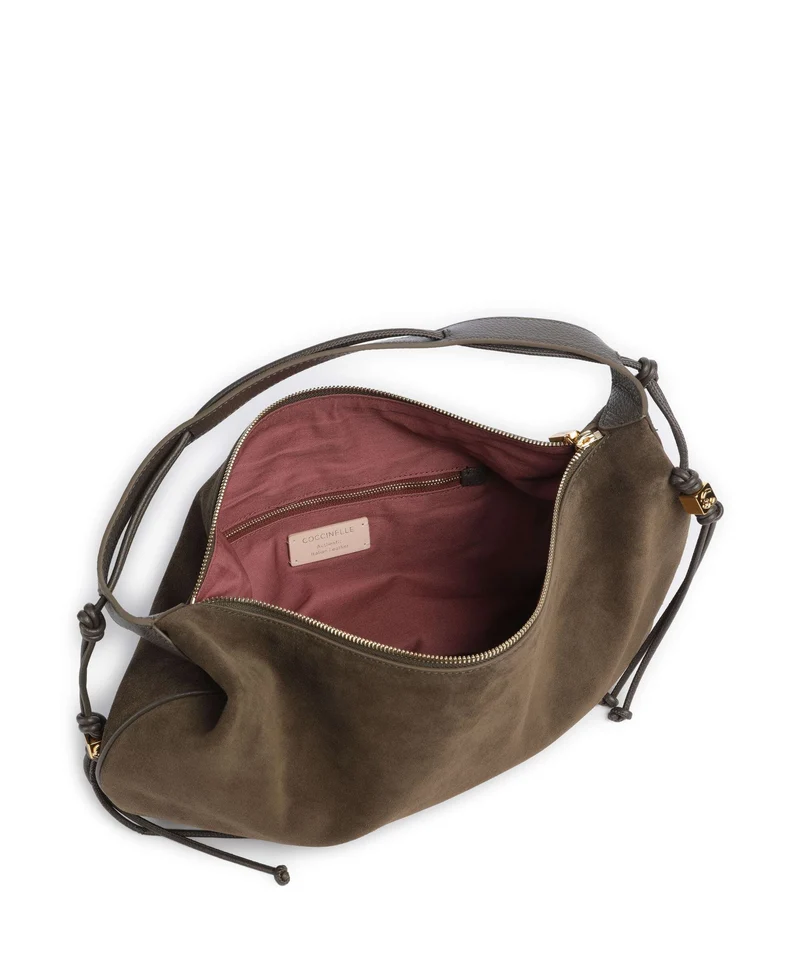 Coccinelle Thess Suede Beuteltasche fango