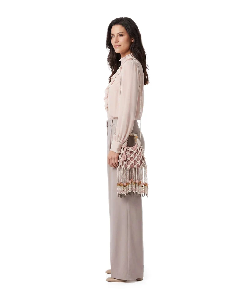 Kurt Geiger Macrame Mini Umhängetasche cream