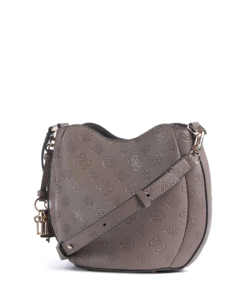 Guess Carmella Bucket Handtasche taupe logo