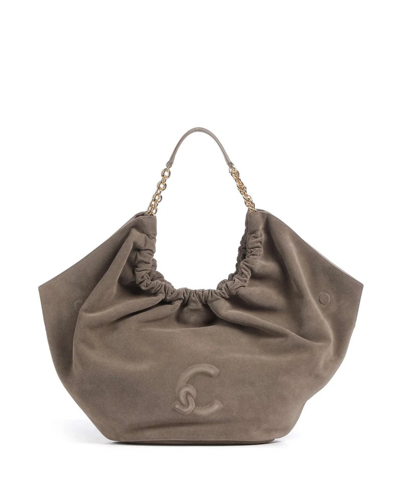 Coccinelle Smash Suede Beuteltasche warm taupe