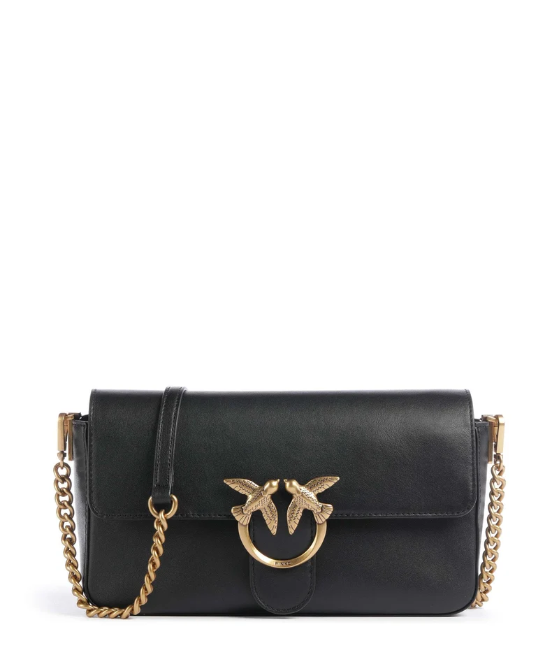 Pinko Love One Classic Slouchy Umhängetasche nero/antique gold