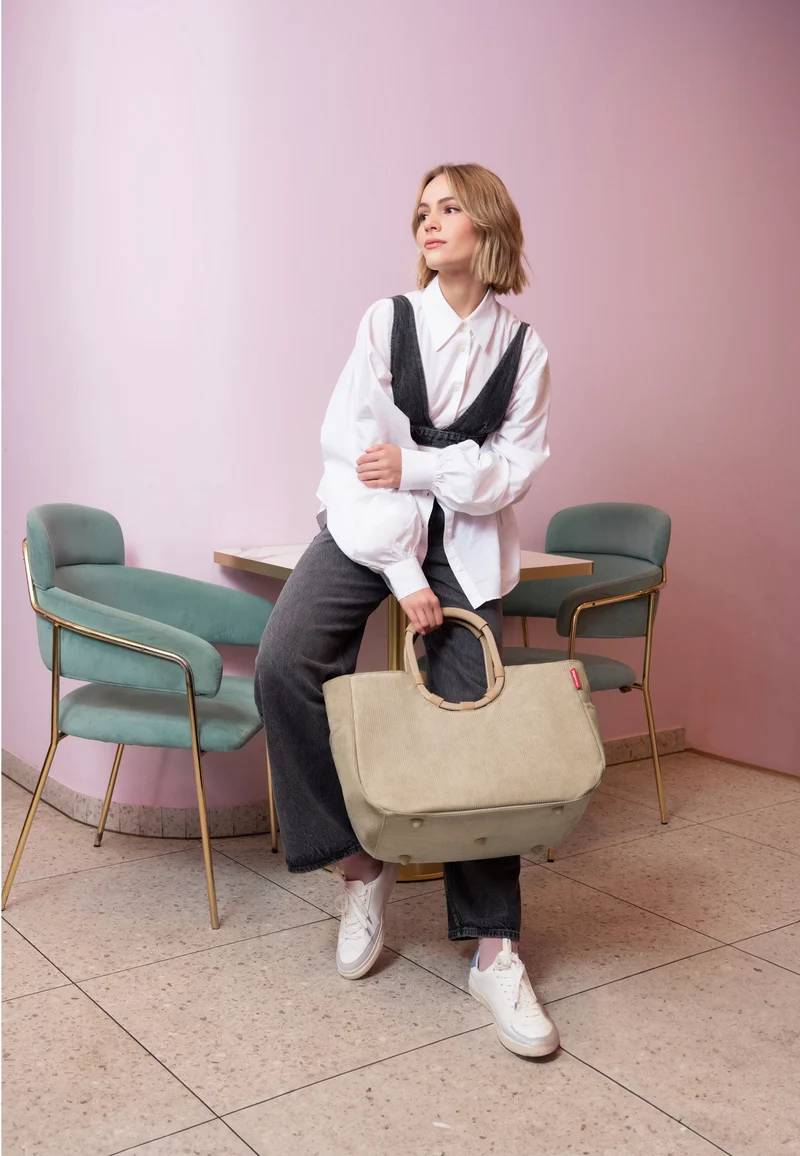 Loopshopper L Frame Cord Sand - Einkaufskorb
