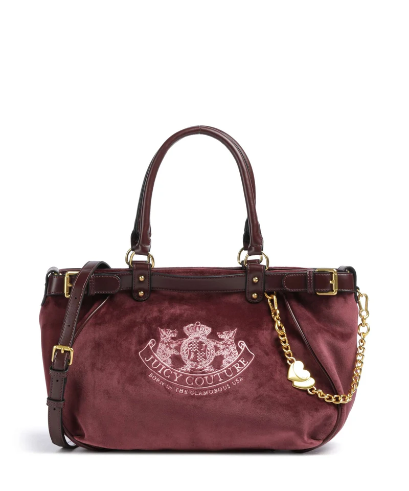 Juicy Couture Twig Narrative Velvet L Shopper winetasting