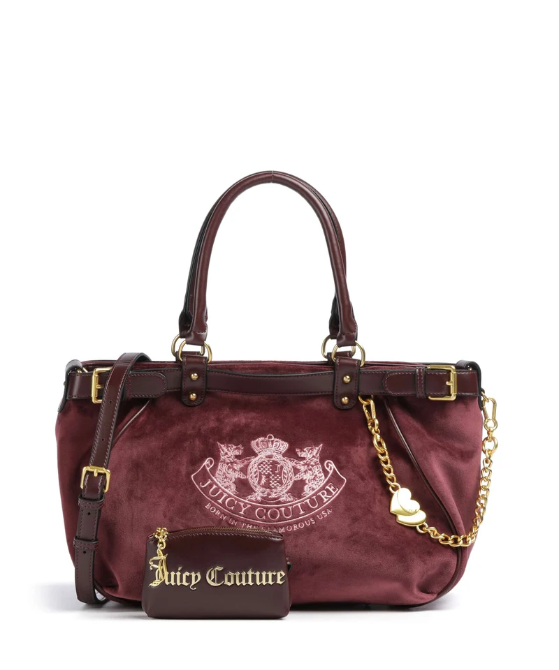 Juicy Couture Twig Narrative Velvet L Shopper winetasting