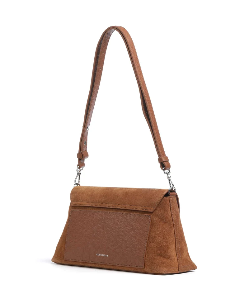 Coccinelle Nikla Suede Schultertasche cognac