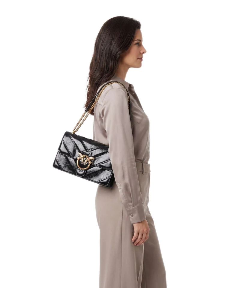 Pinko Love One Classic Schultertasche nero/antique gold