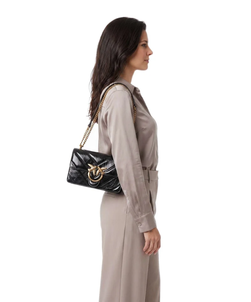 Pinko Love One Mini Schultertasche nero/antique gold