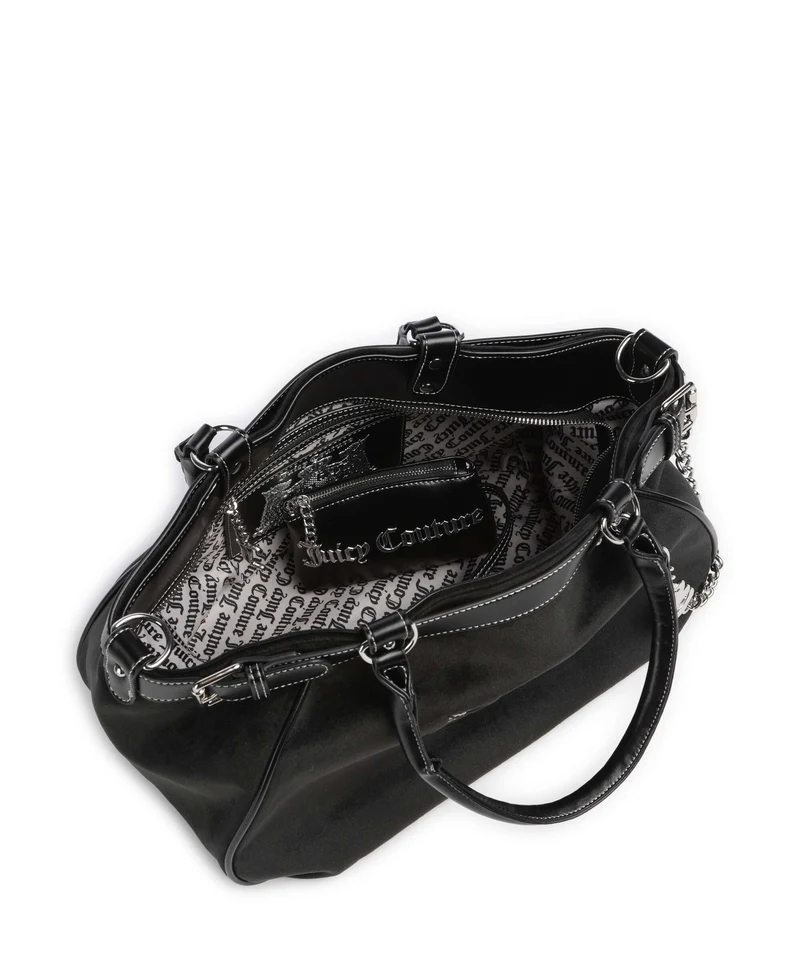 Juicy Couture Twig Narrative Velvet L Shopper black