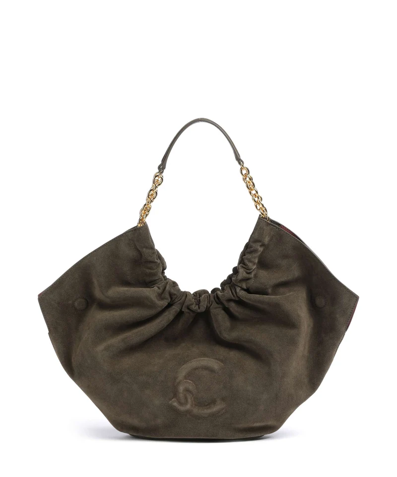 Coccinelle Smash Suede Beuteltasche fango