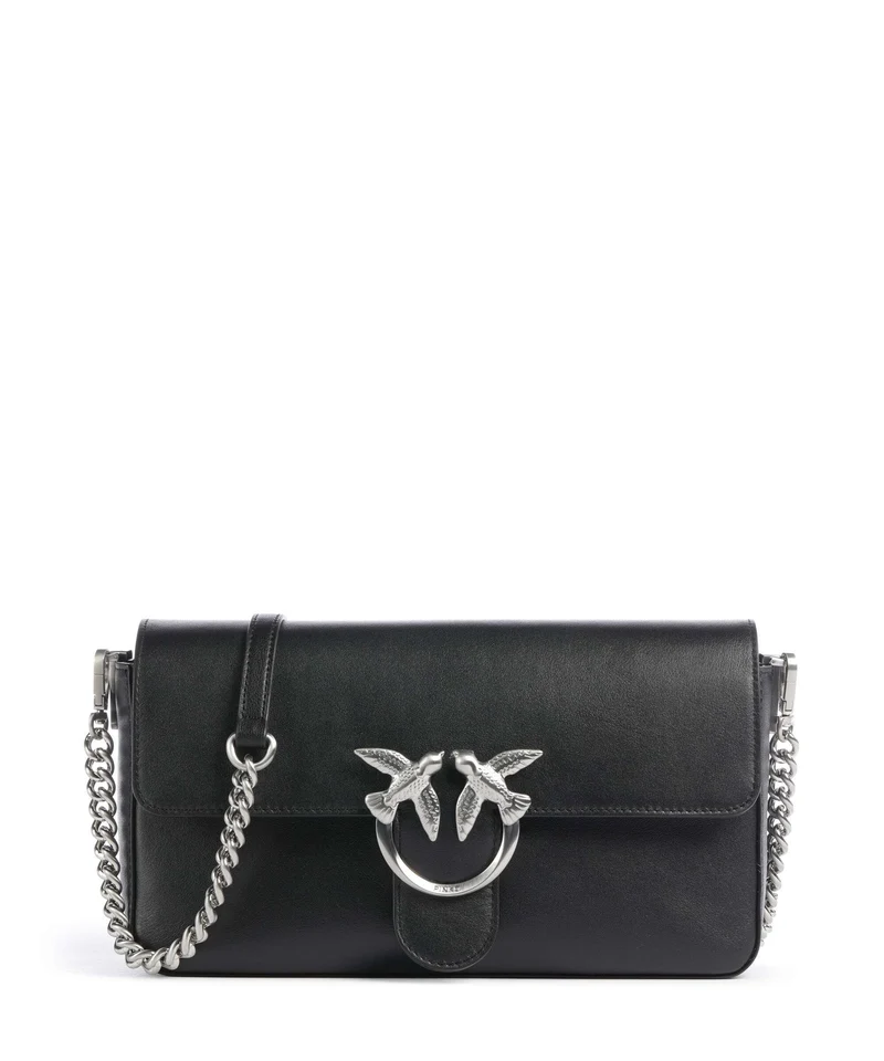 Pinko Love One Classic Slouchy Umhängetasche nero limousine/matt silver