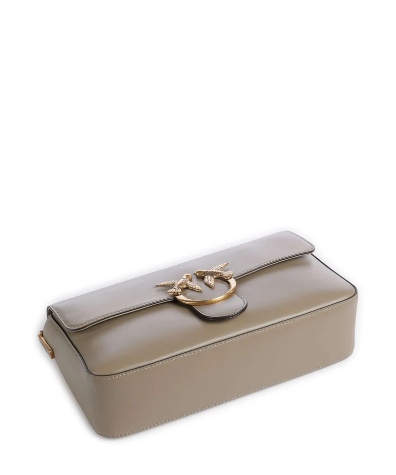 Pinko Love One Classic Slouchy Umhängetasche grigio talpa/antique gold