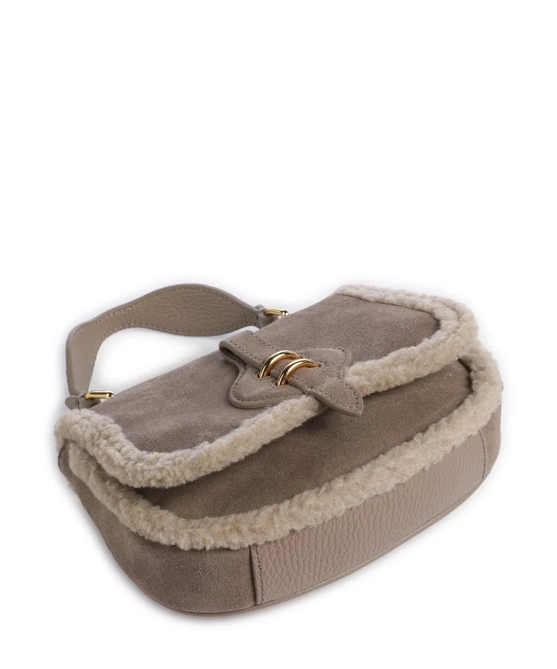 Coccinelle Mavery Suede Umhängetasche warm taupe