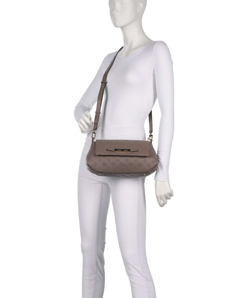 Guess Carmella Umhängetasche taupe logo
