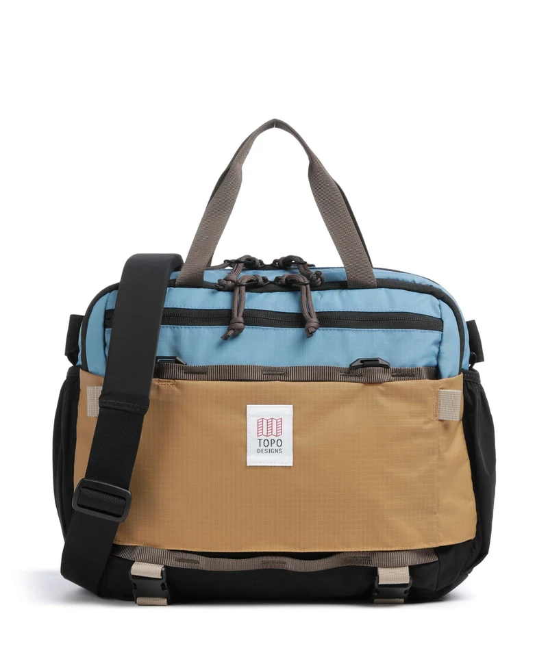 Topo Designs Mountain Umhängetasche river blue/brown oak