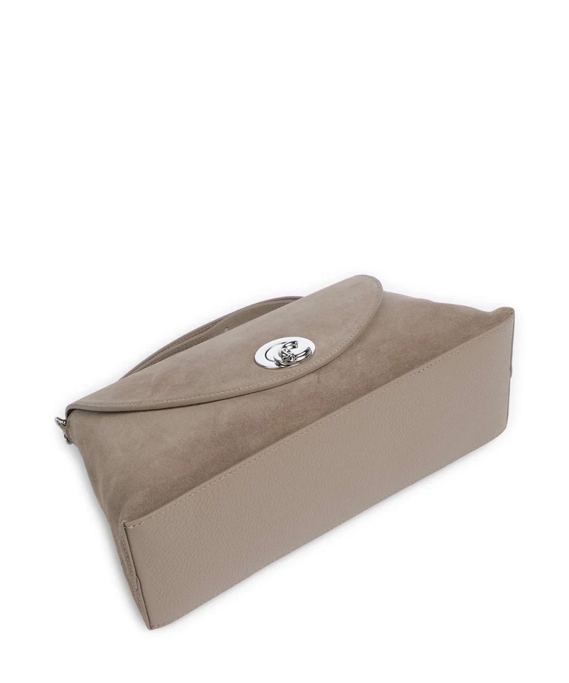 Coccinelle Nikla Suede Schultertasche warm taupe
