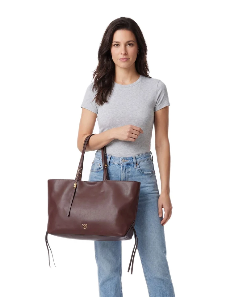Pinko Shopper burgundy wine/antique gold