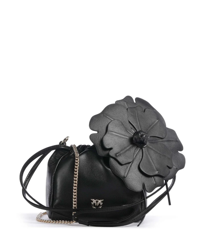 Pinko Flower Bucket Handtasche nero/limousine/oro