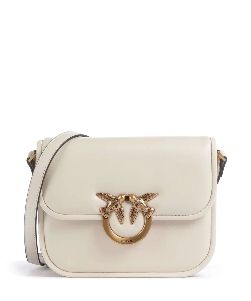 Pinko Love One Mini Umhängetasche bianco seta/antique gold