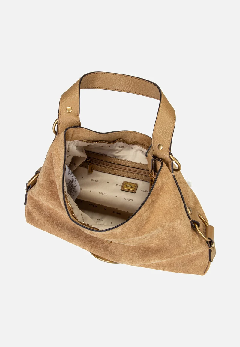 Camden Shoulder Suede 8180 Tan - Schultertasche