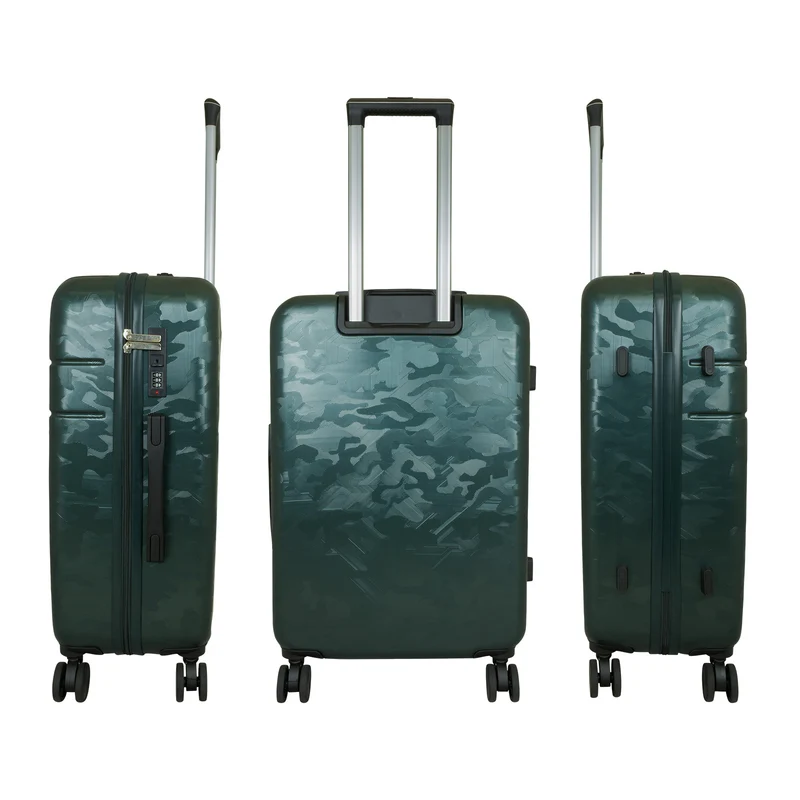 Urban Camouflage ABS-Hartschalen-Koffer XL Adventure Line in DarkGreen DarkRed ShinyBlack
