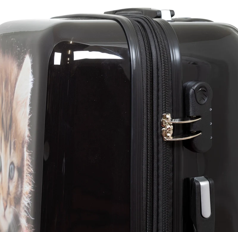 Motivkoffer Design Katzen-Baby mit Wollknäuel – Reisekoffer mit Motiv – Hartschale ABS/Polycarbonat – S M L – leicht & robust