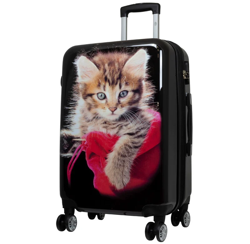 Motivkoffer Design Katzen-Baby mit Wollknäuel – Reisekoffer mit Motiv – Hartschale ABS/Polycarbonat – S M L – leicht & robust