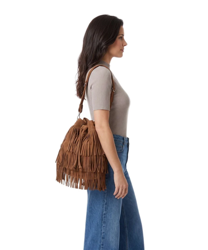 Anokhi Bucket Handtasche tan