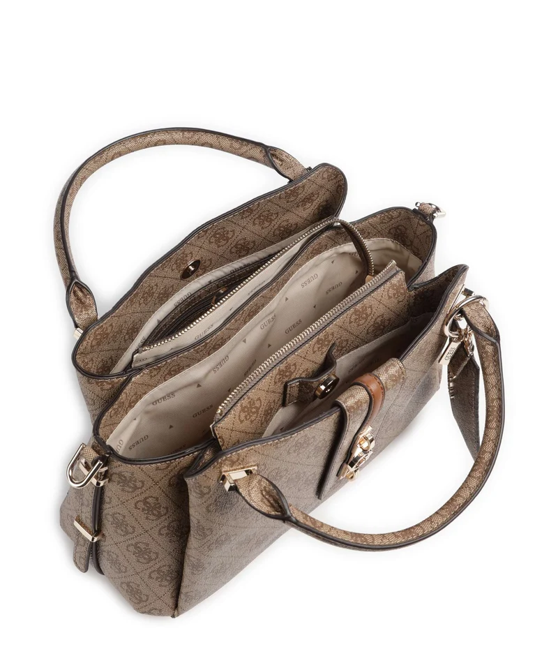 Guess Yvonne Girlfriend Logo Handtasche latte logo