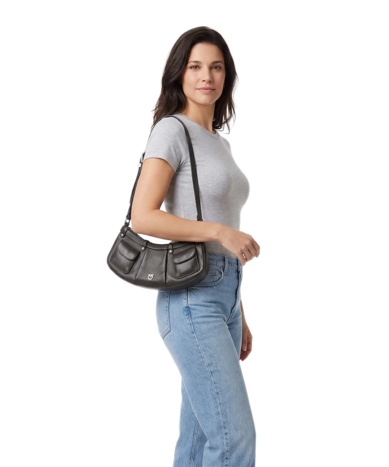 Pinko Pocket Mini Schultertasche marrone marasca/mix gold