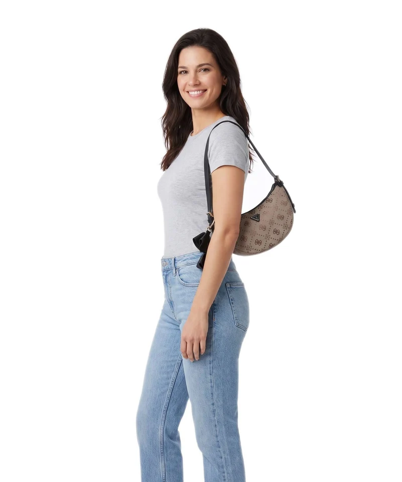 Guess Dorothy Schultertasche latte logo/black