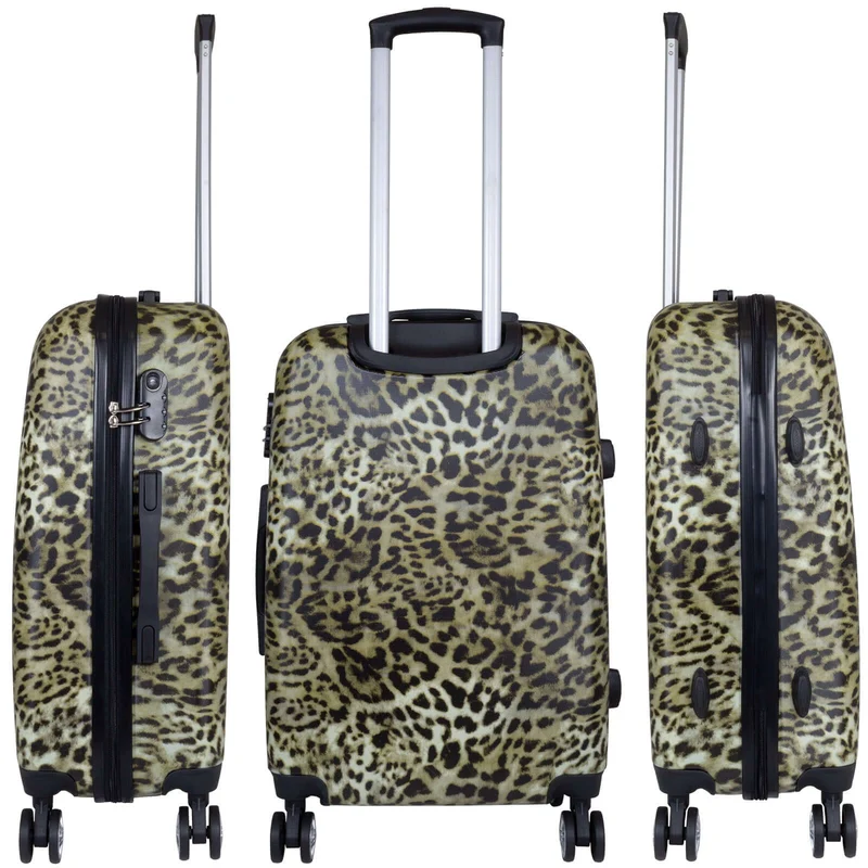 Motivkoffer Design Leopardenfell – Reisekoffer mit Motiv – Hartschale ABS – S M L – leicht & robust
