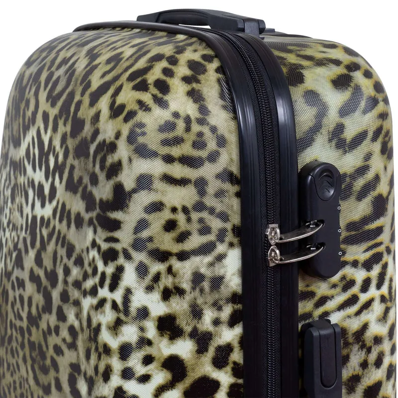 Motivkoffer Design Leopardenfell – Reisekoffer mit Motiv – Hartschale ABS – S M L – leicht & robust