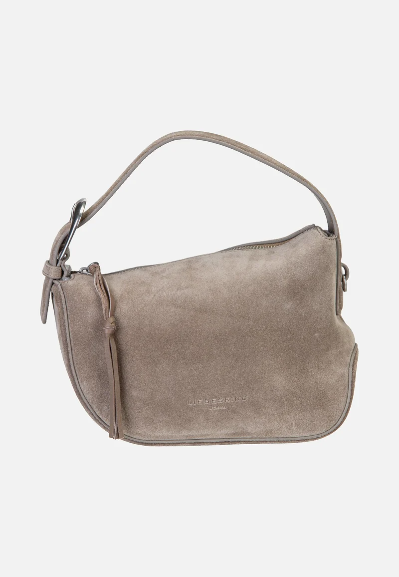 Ines Hobo S Suede Neutral Grey - Hobo Bag