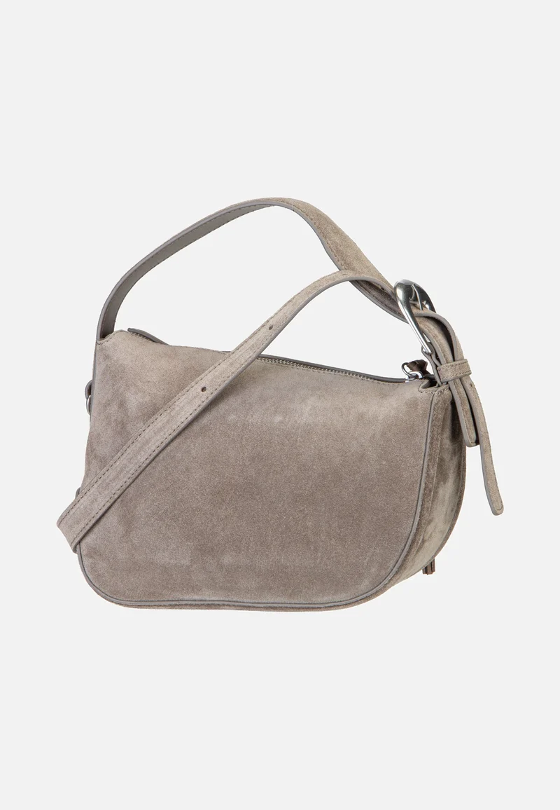 Ines Hobo S Suede Neutral Grey - Hobo Bag