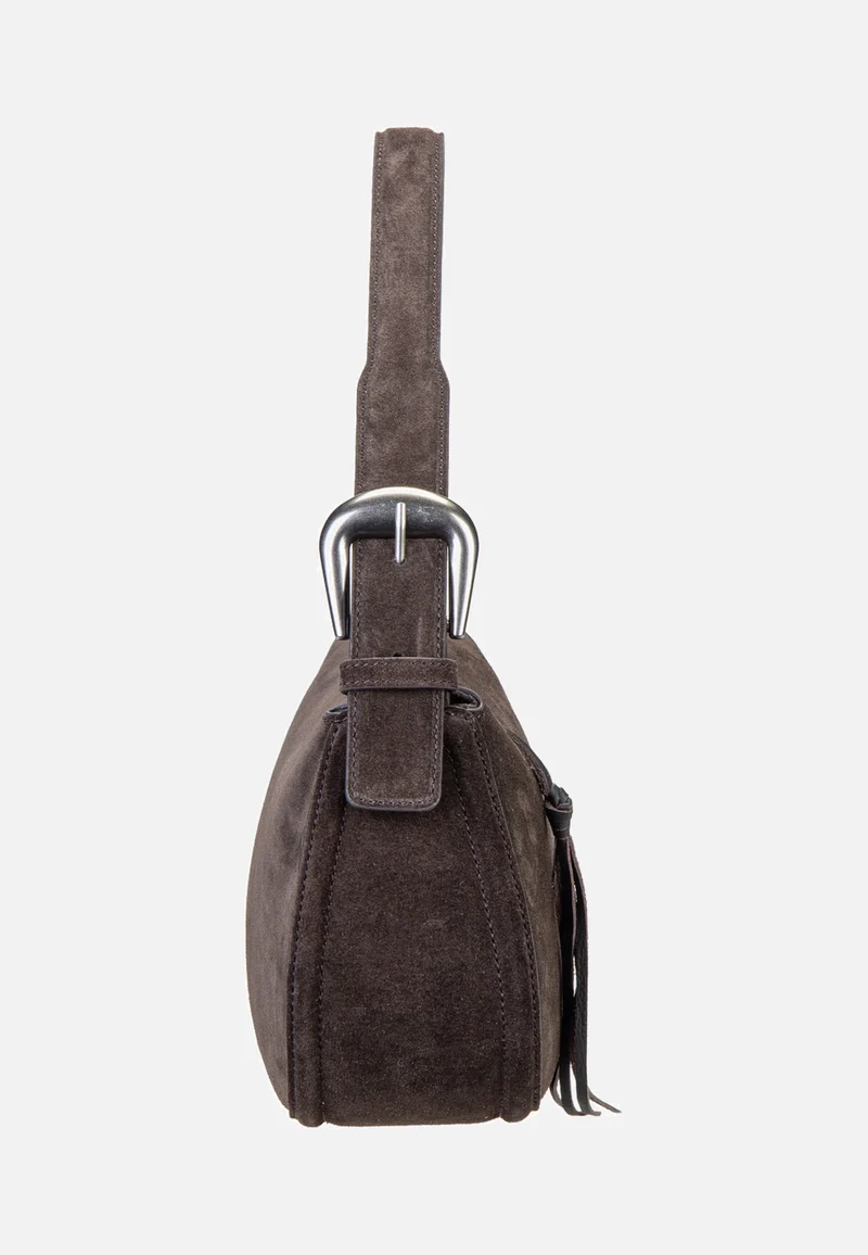 Ines Hobo M Suede Deep Soil - Hobo Bag