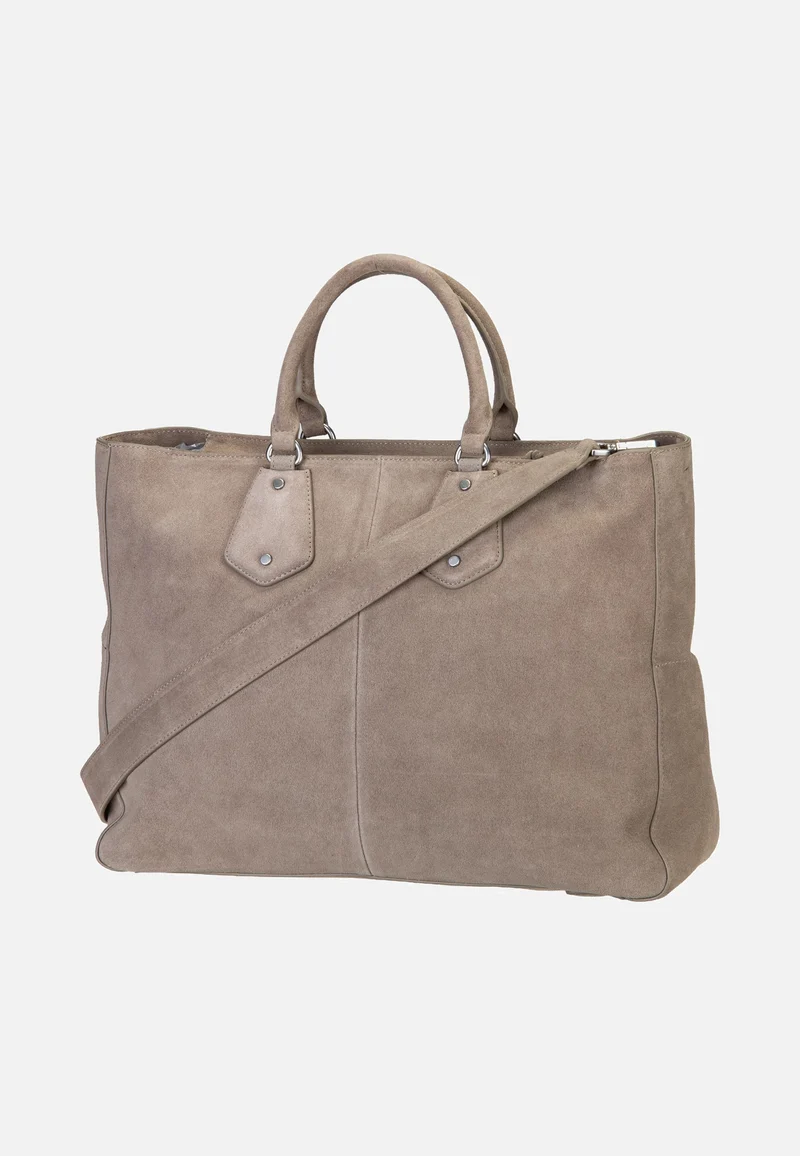 Cora L Suede Neutral Grey - Satchel