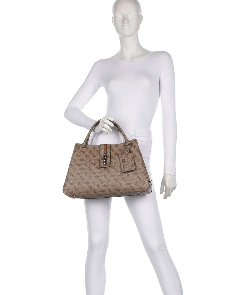 Guess Yvonne Girlfriend Logo Handtasche latte logo