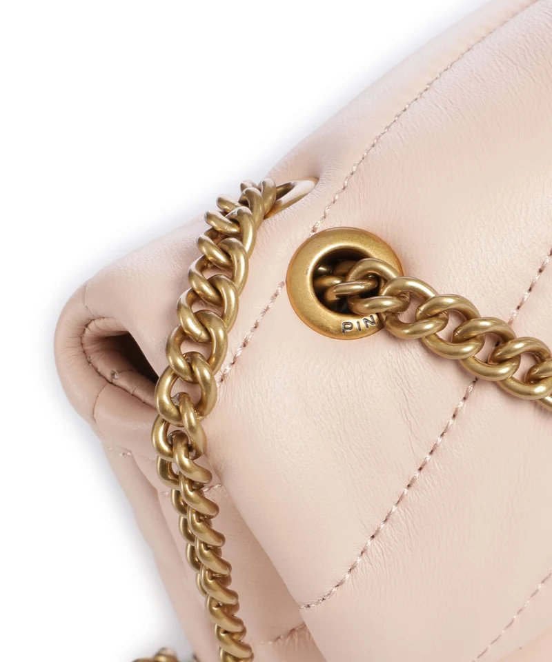 Pinko Love Puff Baby Schultertasche rosa cammeo/antique gold
