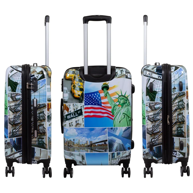 Motivkoffer Design Freiheitsstaue USA – Reisekoffer mit Motiv – Hartschale ABS/Polycarbonat – S M L – leicht & robust