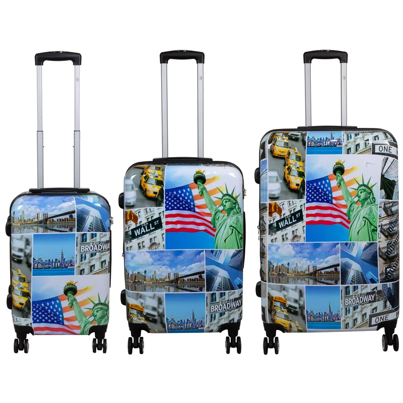Motivkoffer Design Freiheitsstaue USA – Reisekoffer mit Motiv – Hartschale ABS/Polycarbonat – S M L – leicht & robust