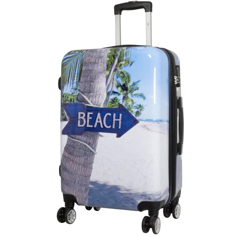 Motivkoffer Design Strandmotiv Sandstrand Beach – Reisekoffer mit Motiv – Hartschale ABS/Polycarbonat – S M L – leicht & robust