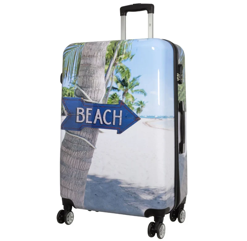 Motivkoffer Design Strandmotiv Sandstrand Beach – Reisekoffer mit Motiv – Hartschale ABS/Polycarbonat – S M L – leicht & robust