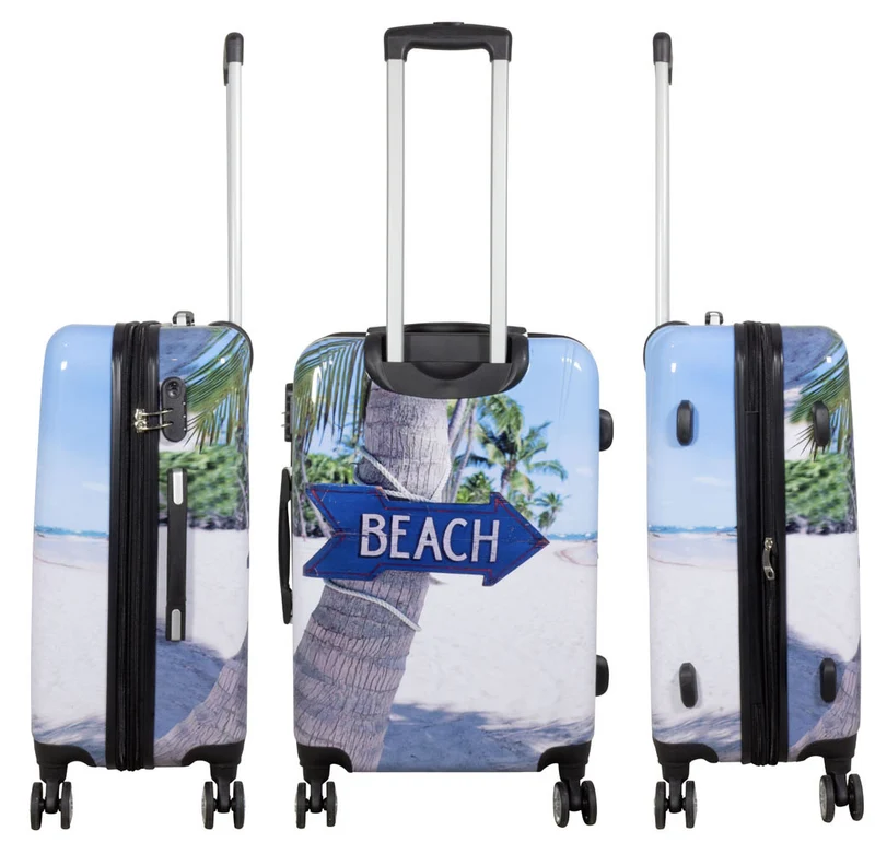 Motivkoffer Design Strandmotiv Sandstrand Beach – Reisekoffer mit Motiv – Hartschale ABS/Polycarbonat – S M L – leicht & robust