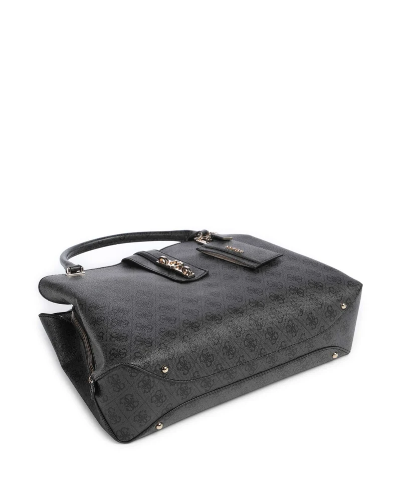 Guess Yvonne Girlfriend Logo Handtasche coal logo