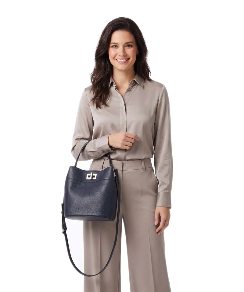 Furla Amelia M Bucket Handtasche ink blue