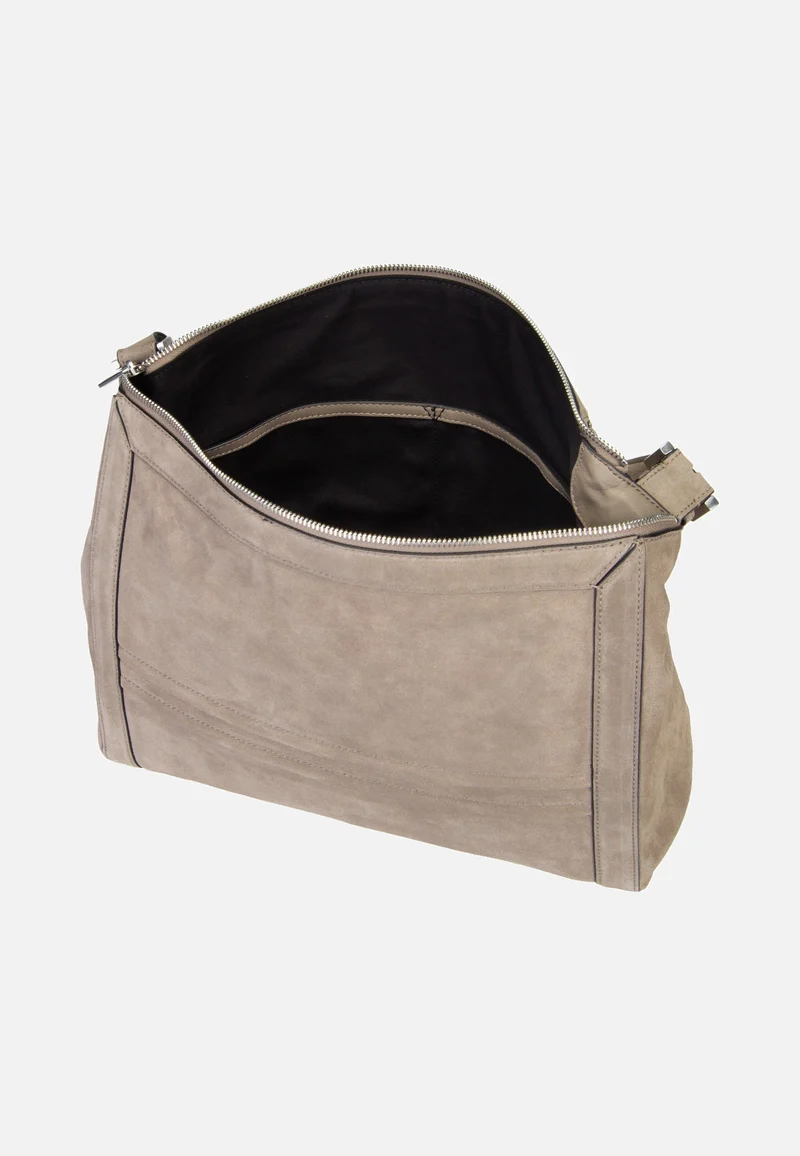 Delia Hobo M Suede Neutral Grey - Hobo Bag