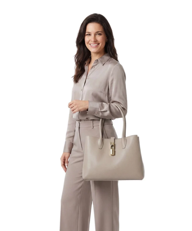 Furla Goccia M Shopper linen