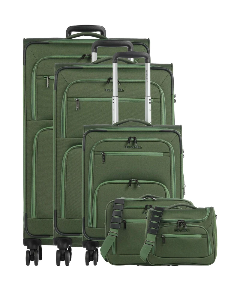Travelite Cubis 4-Rollen Trolley Set green