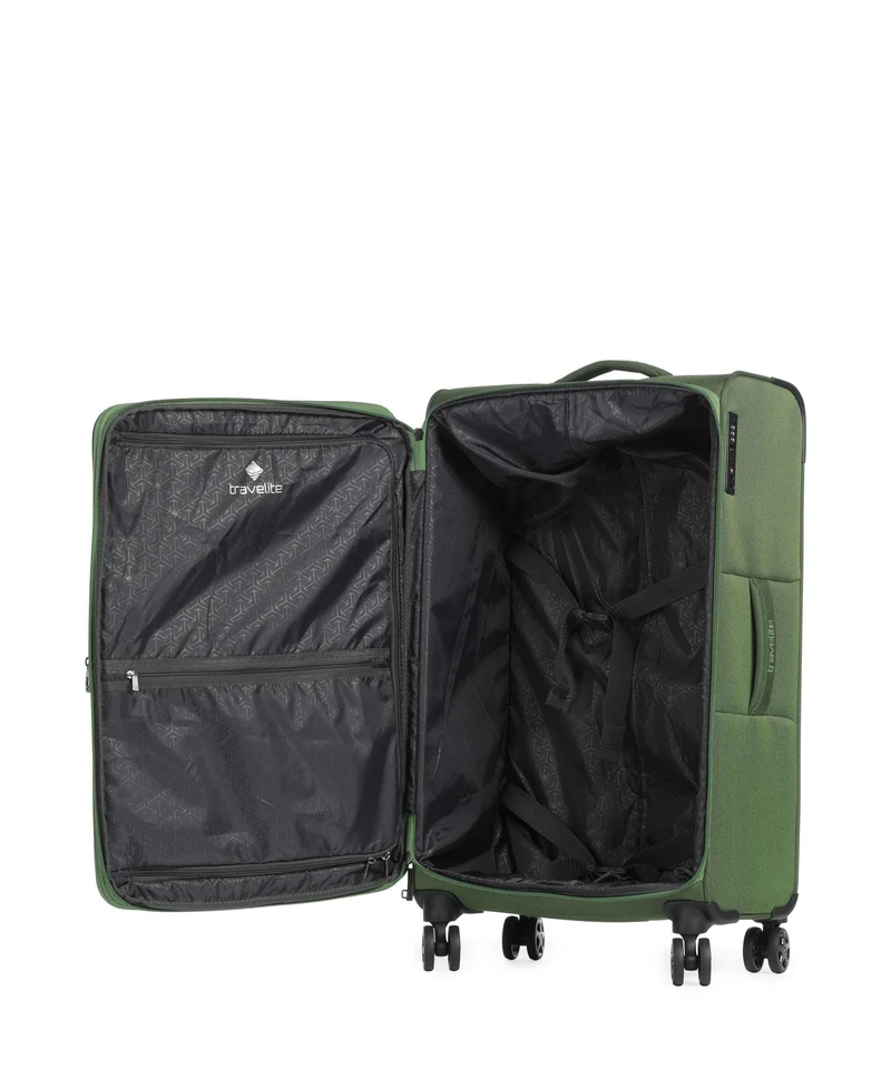 Travelite Cubis 4-Rollen Trolley Set green