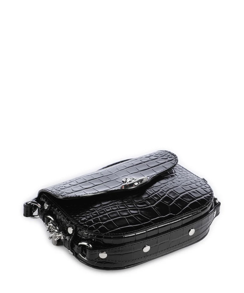 Vivienne Westwood Hunter Embossed Croc Umhängetasche black